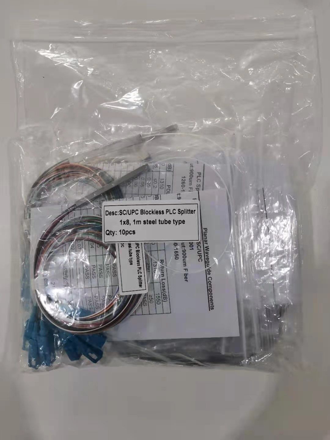 1X16 PLC 1310nm Fiber Optic Splitter G657A1 Gpon Epon SC APC UPC