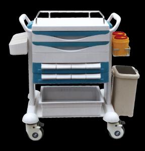 China YJ-311 Stainless Steel Medical Instrument Trolley Double Lock And Anti - Skid wholesale