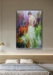 Hand Painted Modern Canvas Woman Oil Painting For Interior Decoration 24" X 36"