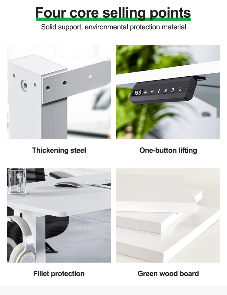 Electric Height Adjustable Desk Frame 710mm Single Motor 2 Stage Modern Design Style