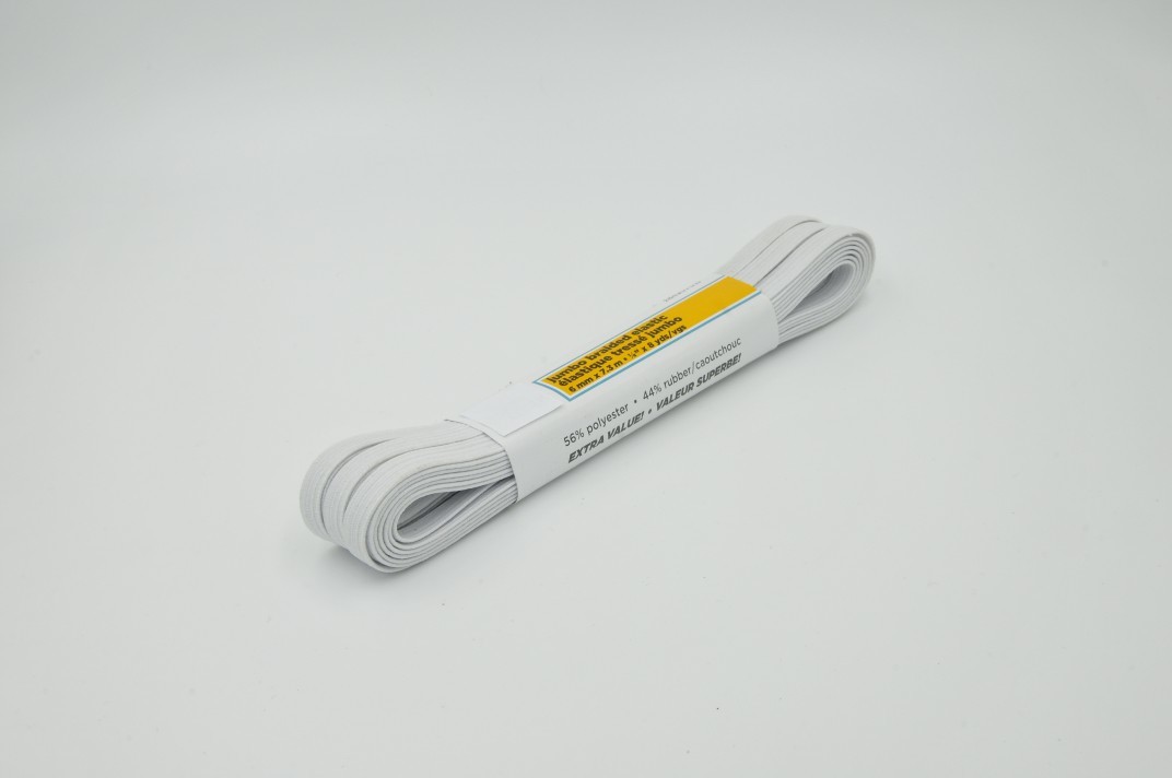 3mm White Black Knitted Braided Elastic Band High Elasticity