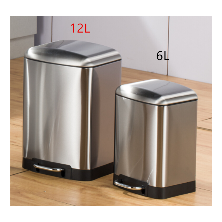 Living Room Indoor Trash Can High End Stainless Steel Pedal Trash Can