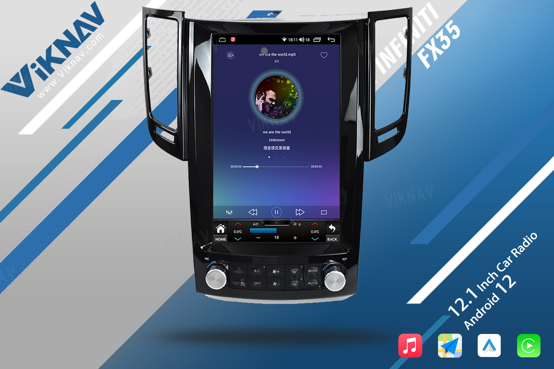 2012-2019 FX35 QX70 Infiniti Car Stereo Radio Audio System Aftermarket Carplay