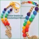 Teething necklace,Breastfeeding Necklace for Mom,Teething toy, pistachio