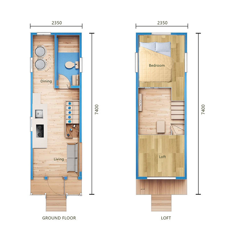 Premade Tiny House On Wheels Mobile Trailer House For Travel