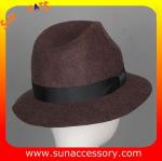 T8981177 Sun Accessory customized fashion winner 100% wool felt fedora hats,