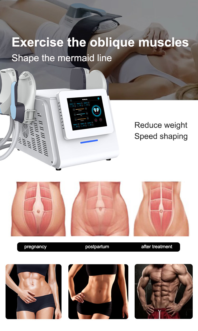 Metal Black EMS Body Sculpture Machine For Effective Muscle Toning Stimulate Muscle Growth