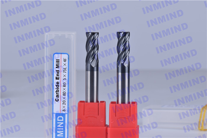 6 mm Diameter 4 Flute Corner Radius End Mill HRC55 0.5UM Grain Size