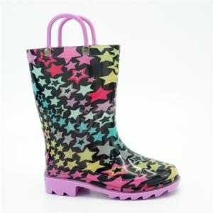 China 30EU Children PVC Rain Boots Waterproof Star Pattern wholesale