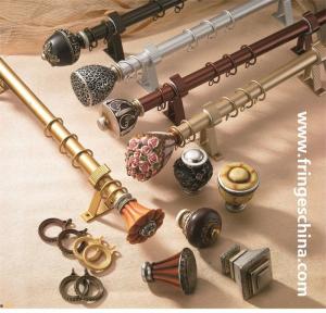 China Hot selling delicate aluminum curtain rod pipe resin curtain finials wholesale