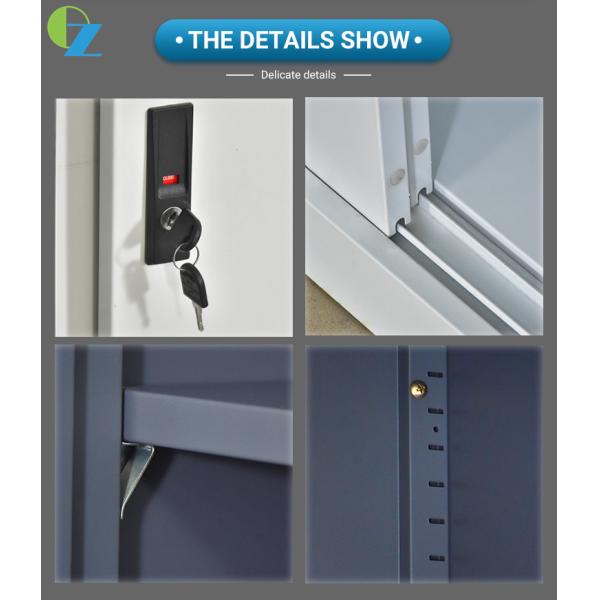 H1850mm Two Glass Sliding Door Steel Office Cupboard Office Steel Furniture