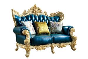 China Wooden Frame Italian Leather Luxury Sofa Set wholesale