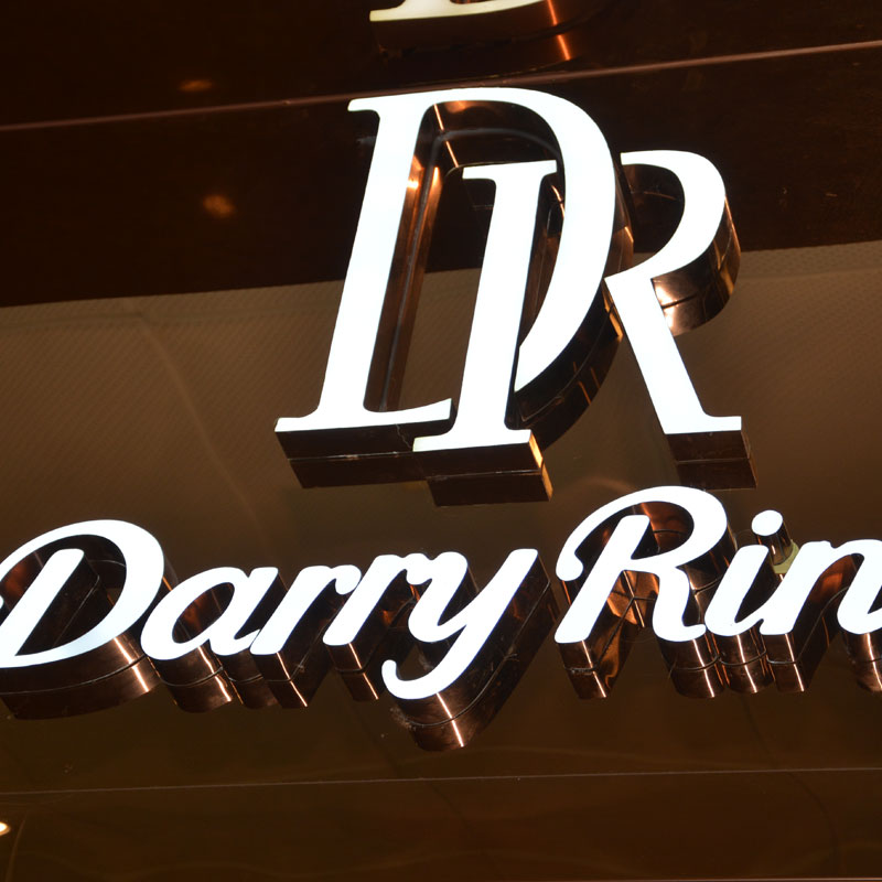 Customized Outdoor Shop 3d Stainless Steel Led Backlit Letters Signs
