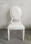 Clear Acrylic White Aluminum O Back Wedding Party Dining Chair