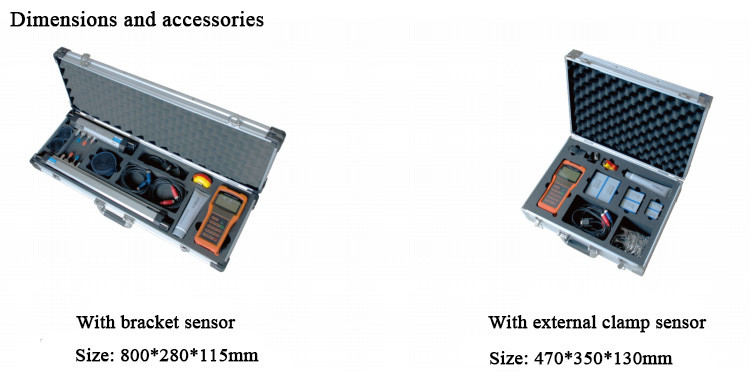 Portable RS232 5.00m/s Clamp On Ultrasonic Flow Meter