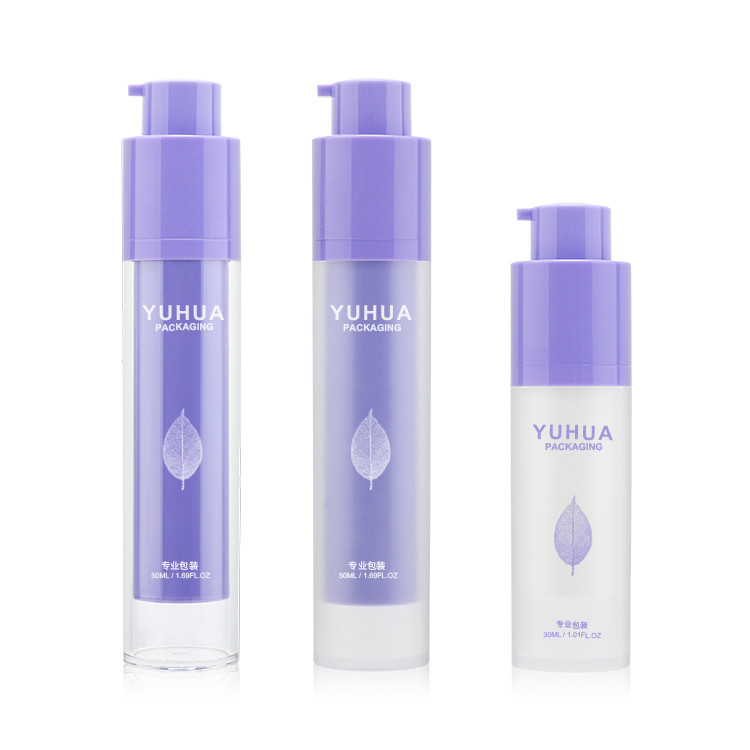 China Cylinder PP AS Vacuum Pump Bottle For Cosmetic Packaging Silk Screen Printing wholesale