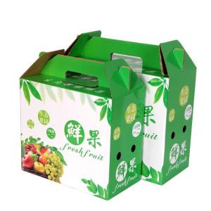 China Dustproof Fruit Corrugated Paper Box With Handle Recycled Durable wholesale