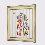 Chinese Zodiac Framed Art Twelve Animals Dog Home Decor Ribbon Painting