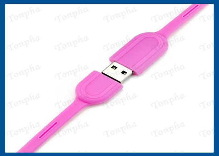 Promotional Thin Wristband Flash Drive Convenient Carrying Silicone Material