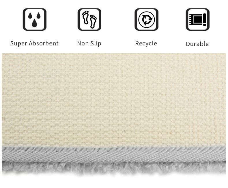 OEKO-TEX Indoor Floorhigh Pile Tufted Bath Mat Solid Color