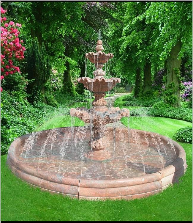 Large Marble Column Stone Pillar Water Fountain Pool Size