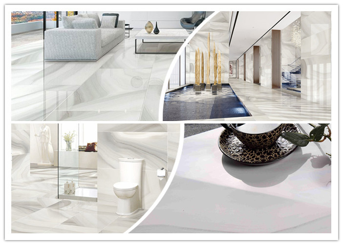 12mm Thkness Marble Look Porcelain Tile / Carrara Porcelain Floor Tile