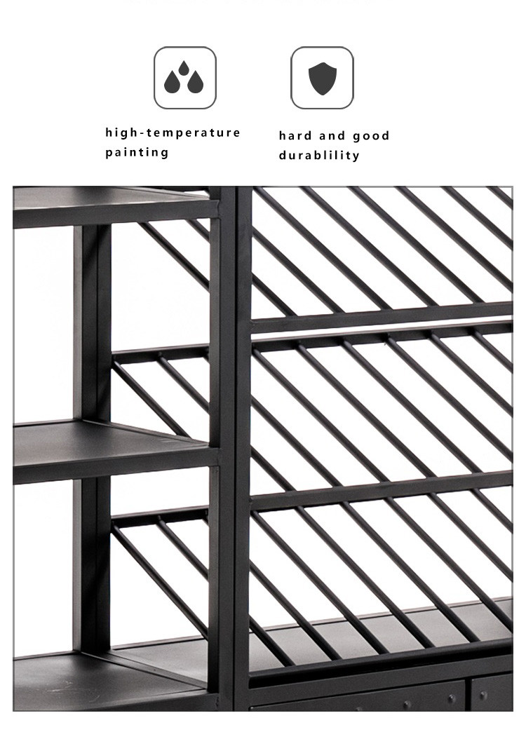 Modern Luxury Metal Wine Display Shelf Black MQ-S005 For Storing Wine