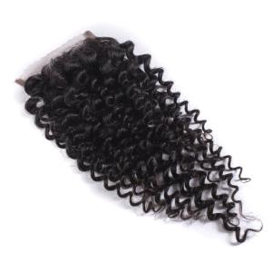 China Natural Hair Skin Malaysian Curly Closure 4&quot;x4&quot; for Black Ladies Human Hair Lace Closure wholesale