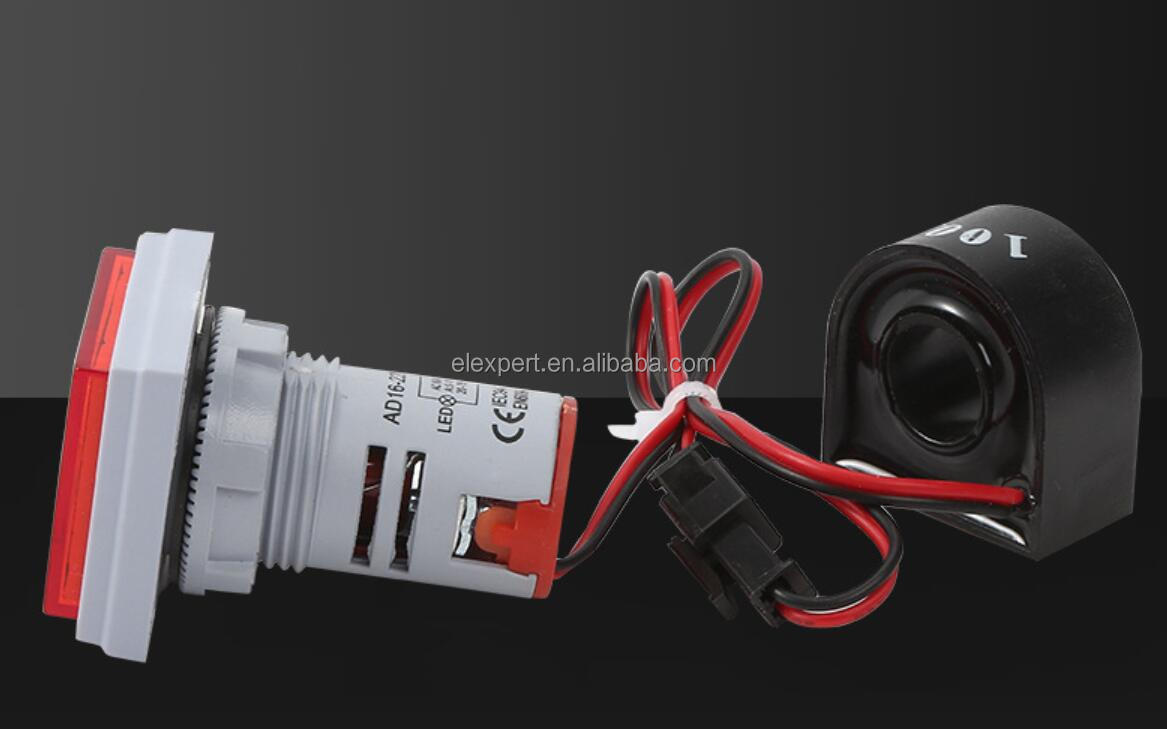 22mm Red Square Ammeter Voltmeter Frequency Meter Led indicator with transformer