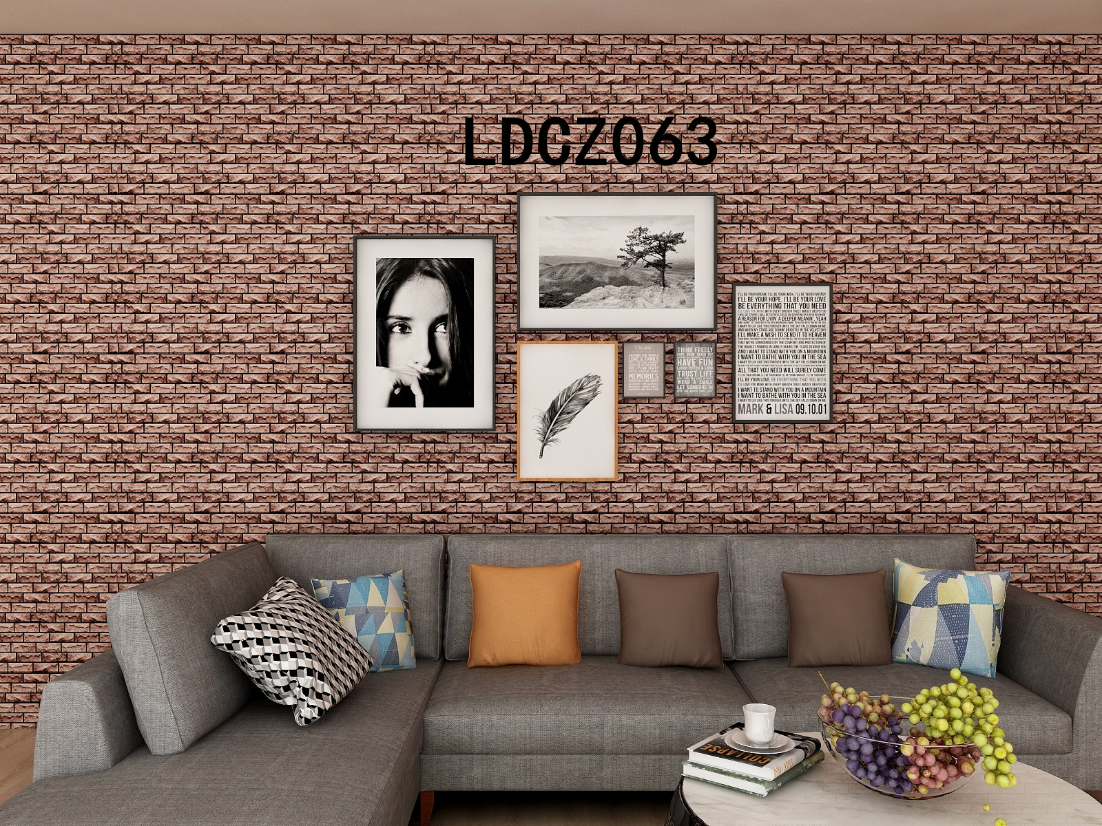 DIY 3D Brick Stone Wallpaper 3D PVC Wallpaper Sticker For Villa Hospital School