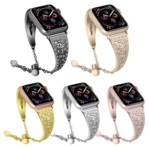 China Adjustable Length Smart Watch Band Strap Crystal Metal Stainless Steel Material wholesale