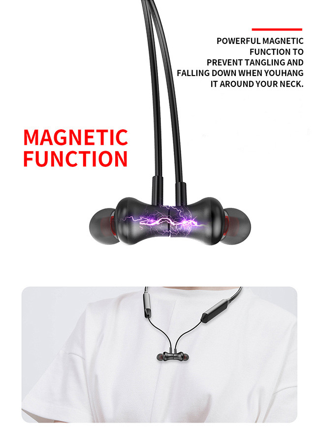 Waterproof Sport Microphone Q12 10h Neckband Bluetooth Earbuds