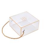 Gold Logo Print Gift Handle PVC Clear Plastic Packaging Boxes