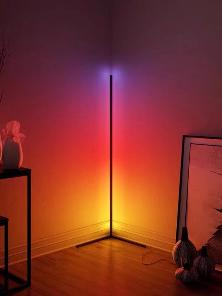 Hot Wholesale Colorful Remote Control Corner Led Floor Lamp For Home Bedroom