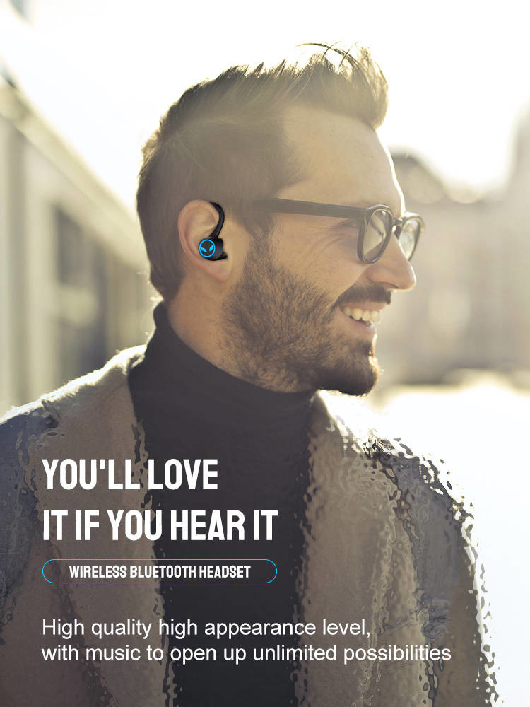 HIFI Lossless Sound Wireless Waterproof Earbuds With Ear Hooks 10mm Speaker