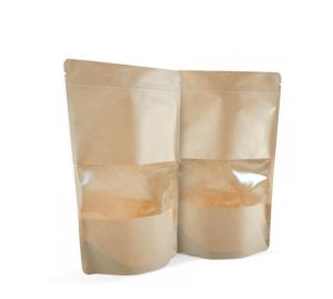 China custom PE coated coffee packaging bags with window wholesale