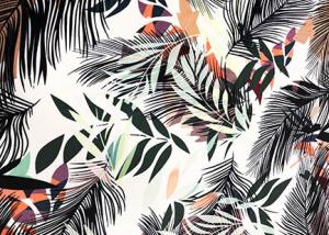 China 94% Polyester Bed Sheet Material Fashionable Microfiber Tropical Feather 260GSM wholesale