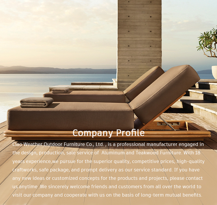 Modern Sun Loungers for Luxury Resort Chaise at Hotel Patio Outdoor Pool Teak