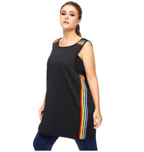 China Long Style Women'S Plus Size Yoga Wear Plus Size Sleeveless Tops 180g wholesale