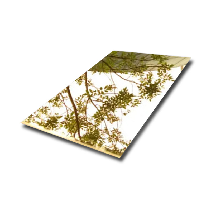 Pale Gold Mirror Stainless Steel Sheet Decorative Stainless Steel Plate 0.3mm Thickness