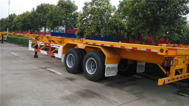 Two Axle 8 Tires 30 Ton 40 Feet Chassis Container Trailer Skeletal Semi Trailer