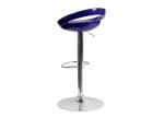 Navy Blue Breakfast Bar Stools Plastic Stylish Bar Height Swivel Chair