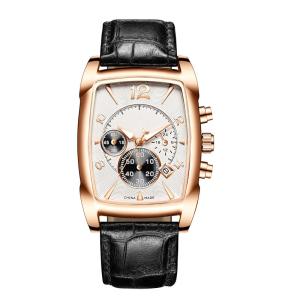 China 45mm Alloy Shell Mechanical Movement Wine Barrel Men'S Automatic Watch Leather Strap wholesale