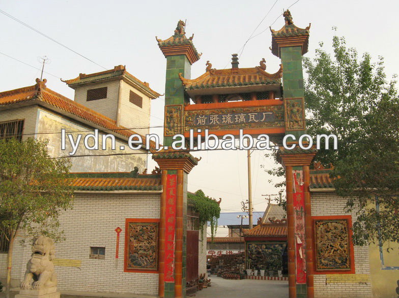 Yellow glazed Chinese style roof tiles for temple in Singapore