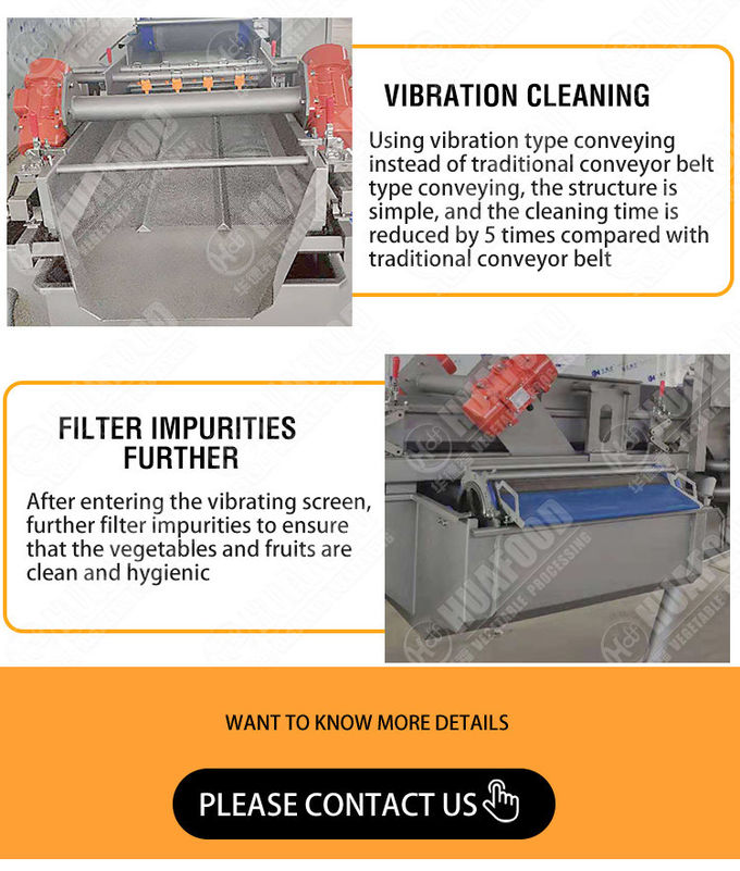 Industrial Automatic Vortex Fruit Vegetable Washing Machine 1000KG/H