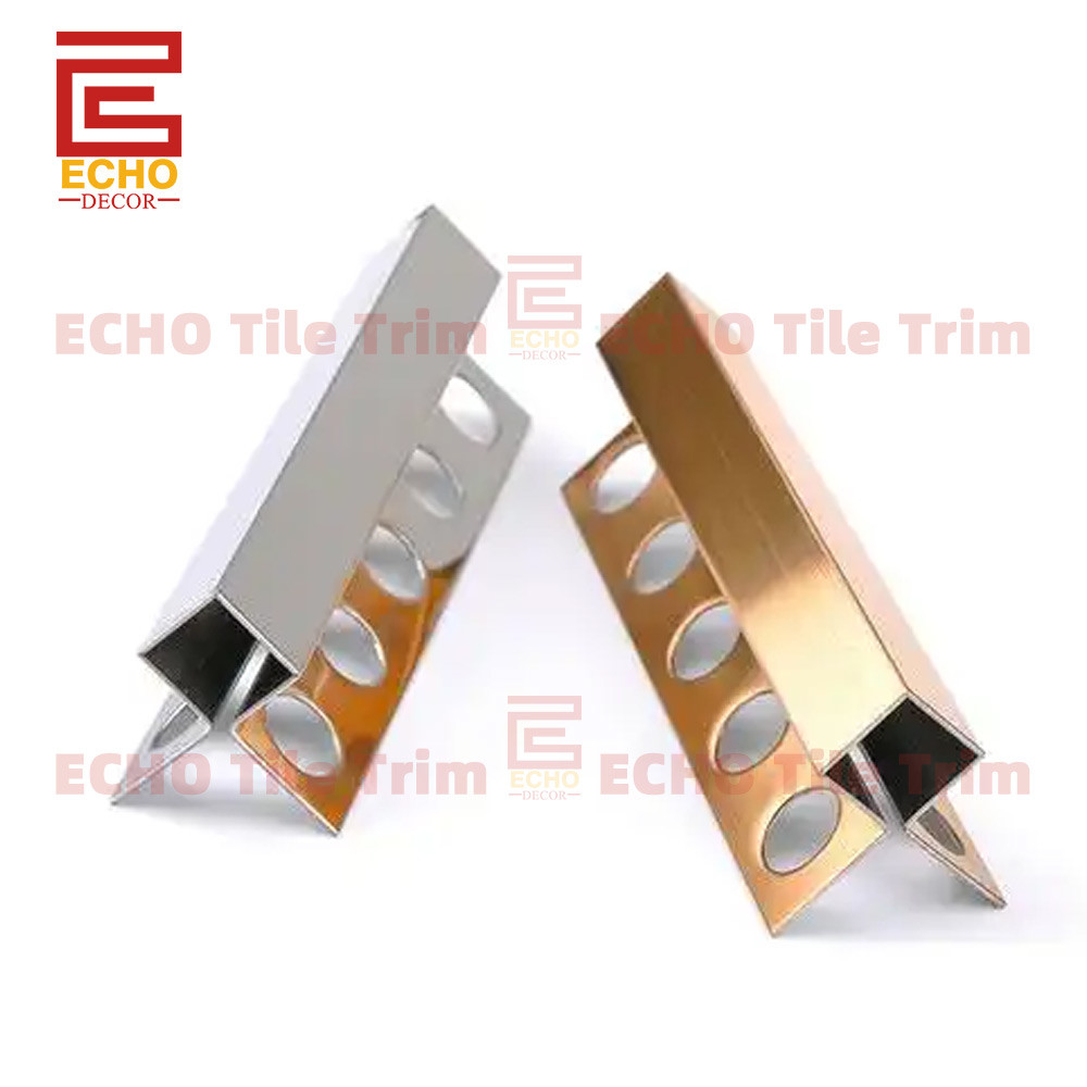 12mm Double Sided Square Angle Trim Stainless Steel Tile Trim