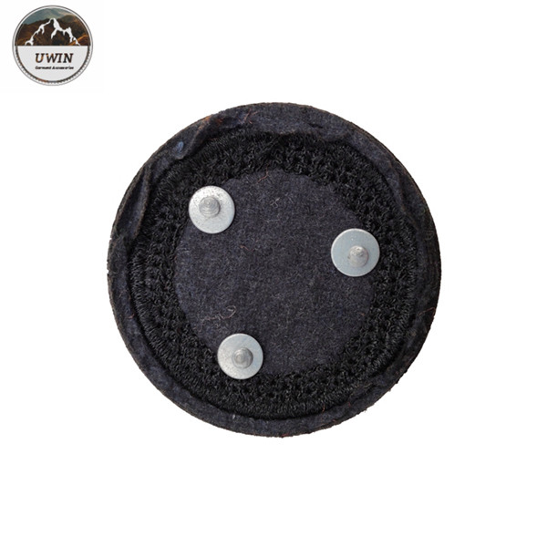Round Jacket Custom 3D Rubber Patches , Embroidered Decorative Patches For Clothes