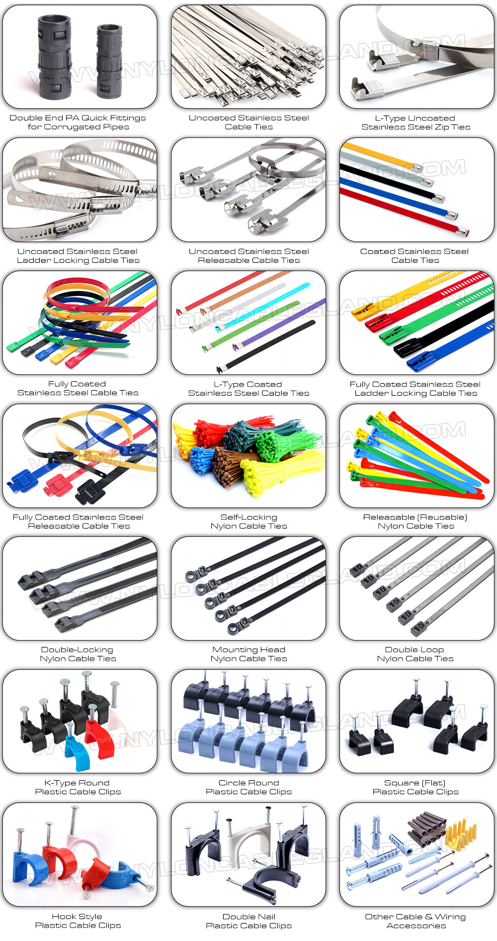 Releasable Zip Cable Tie Plastic Colorful 300mmx7.6, Ø10~82mm Adjustable Cable Strap Reusable Cable Tie Strap (50lbs) Nylon 66, 94V-2 for Indoor &