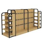 Commercial Wood Display Shelving Gondola Rack Metal Grocery Store
