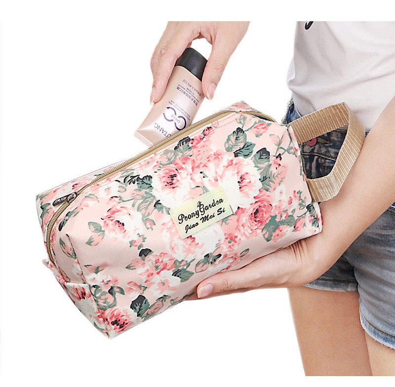 Personalised Printing Flower Design Beautiful Cosmetic Makeup Bag Set Fashion